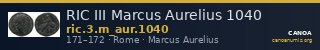 RIC III Marcus Aurelius 1040 — CANOA