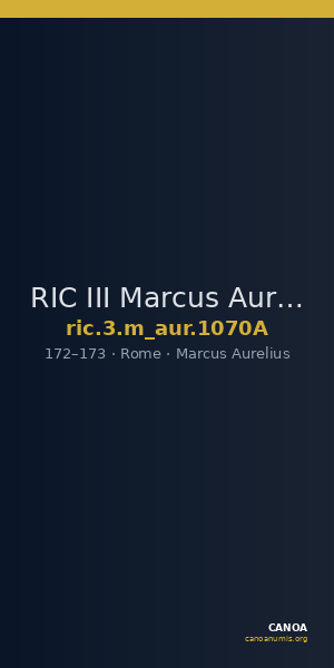 RIC III Marcus Aurelius 1070A — CANOA