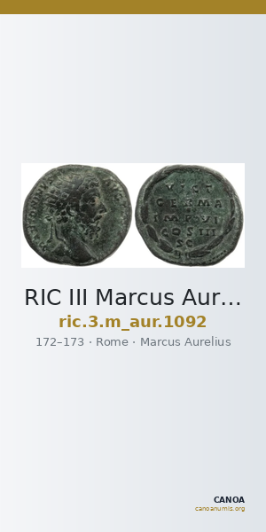 RIC III Marcus Aurelius 1092 — CANOA