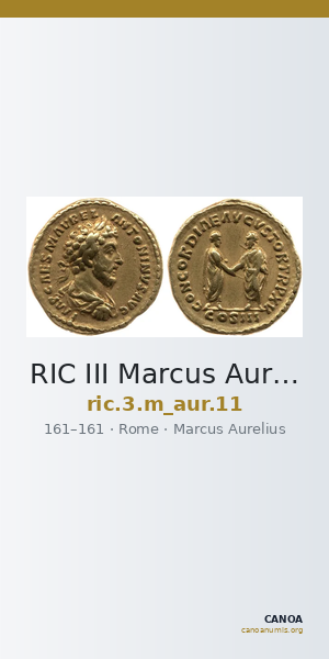 RIC III Marcus Aurelius 11 — CANOA
