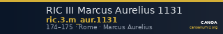 RIC III Marcus Aurelius 1131 — CANOA