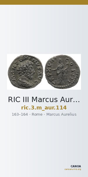 RIC III Marcus Aurelius 114 — CANOA