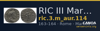 RIC III Marcus Aurelius 114 — CANOA