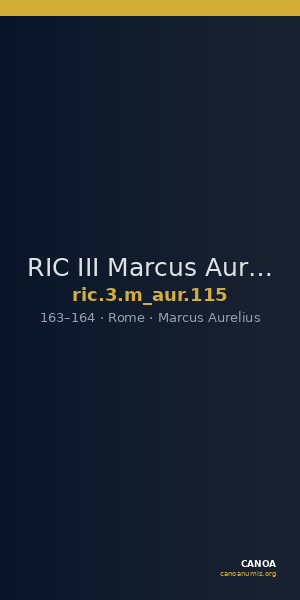 RIC III Marcus Aurelius 115 — CANOA