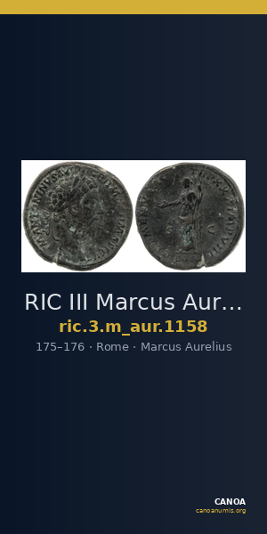 RIC III Marcus Aurelius 1158 — CANOA