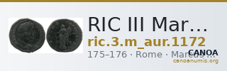 RIC III Marcus Aurelius 1172 — CANOA