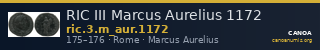 RIC III Marcus Aurelius 1172 — CANOA