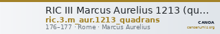 RIC III Marcus Aurelius 1213 (quadrans) — CANOA