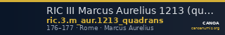 RIC III Marcus Aurelius 1213 (quadrans) — CANOA