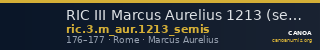 RIC III Marcus Aurelius 1213 (semis) — CANOA