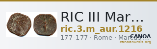 RIC III Marcus Aurelius 1216 — CANOA