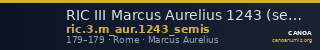 RIC III Marcus Aurelius 1243 (semis) — CANOA