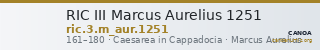 RIC III Marcus Aurelius 1251 — CANOA