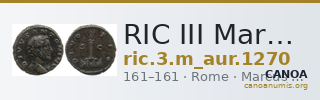 RIC III Marcus Aurelius 1270 — CANOA