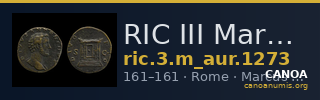 RIC III Marcus Aurelius 1273 — CANOA