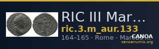 RIC III Marcus Aurelius 133 — CANOA