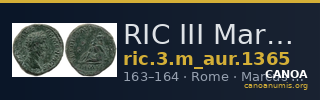 RIC III Marcus Aurelius 1365 — CANOA