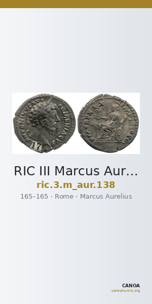 RIC III Marcus Aurelius 138 — CANOA