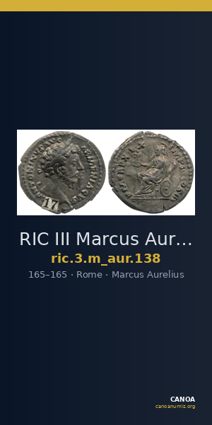 RIC III Marcus Aurelius 138 — CANOA