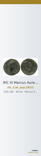 RIC III Marcus Aurelius 1431 — CANOA