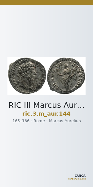 RIC III Marcus Aurelius 144 — CANOA
