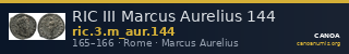 RIC III Marcus Aurelius 144 — CANOA