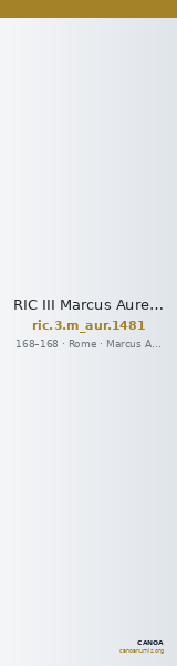 RIC III Marcus Aurelius 1481 — CANOA