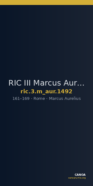 RIC III Marcus Aurelius 1492 — CANOA
