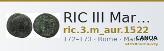RIC III Marcus Aurelius 1522 — CANOA
