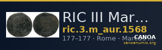 RIC III Marcus Aurelius 1568 — CANOA