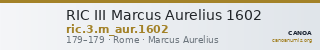 RIC III Marcus Aurelius 1602 — CANOA