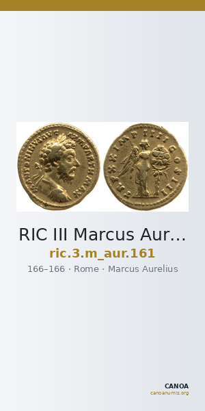 RIC III Marcus Aurelius 161 — CANOA