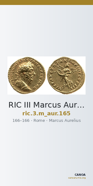 RIC III Marcus Aurelius 165 — CANOA