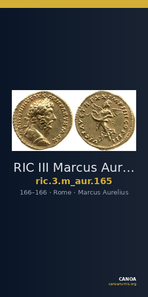 RIC III Marcus Aurelius 165 — CANOA