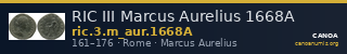 RIC III Marcus Aurelius 1668A — CANOA