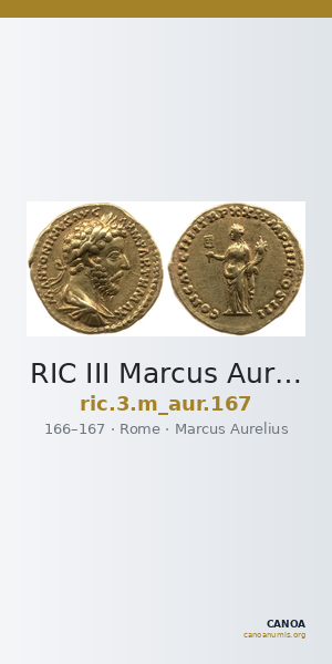 RIC III Marcus Aurelius 167 — CANOA