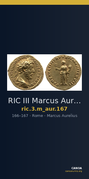 RIC III Marcus Aurelius 167 — CANOA