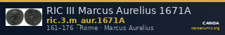 RIC III Marcus Aurelius 1671A — CANOA