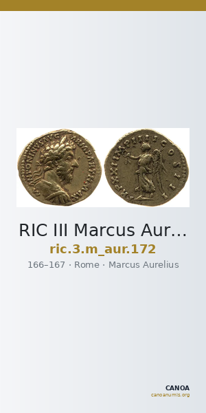 RIC III Marcus Aurelius 172 — CANOA