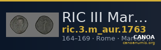RIC III Marcus Aurelius 1763 — CANOA