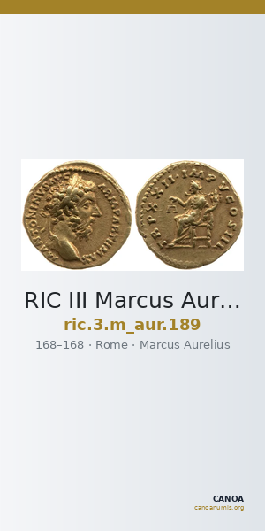 RIC III Marcus Aurelius 189 — CANOA