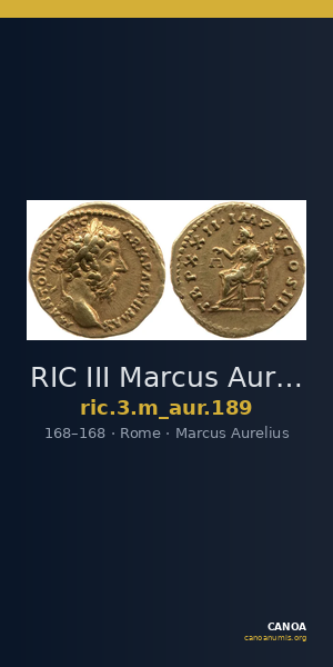 RIC III Marcus Aurelius 189 — CANOA