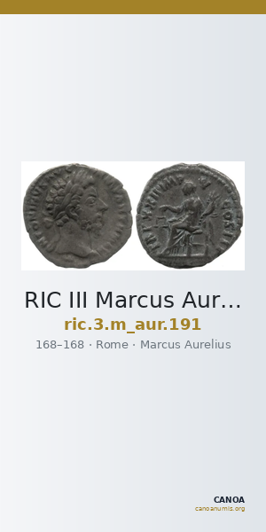 RIC III Marcus Aurelius 191 — CANOA