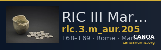 RIC III Marcus Aurelius 205 — CANOA