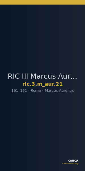 RIC III Marcus Aurelius 21 — CANOA
