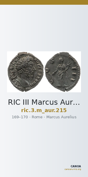 RIC III Marcus Aurelius 215 — CANOA