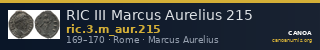 RIC III Marcus Aurelius 215 — CANOA