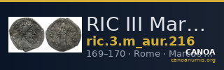 RIC III Marcus Aurelius 216 — CANOA