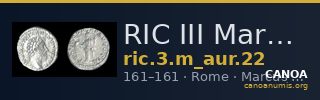 RIC III Marcus Aurelius 22 — CANOA