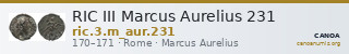 RIC III Marcus Aurelius 231 — CANOA